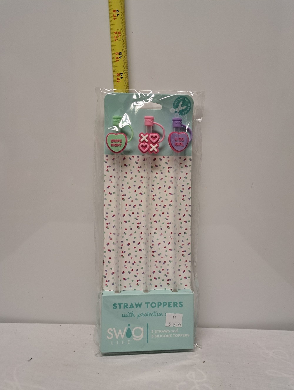 Swig Life Pink, Green & Purple Silicone Cake Straw Toppers (3-Pack)